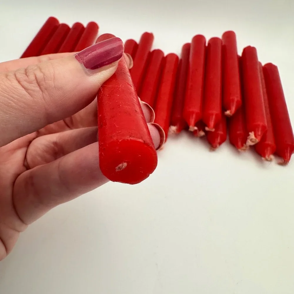 Vintage Biedermann & Sons Red Tree Candles Set of 20 Chime Candles 4 Inch